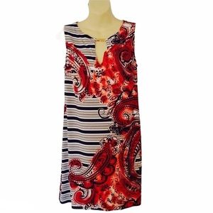 Stitch Fix Beauport Dress Paisley Striped Sleeveless Size 4